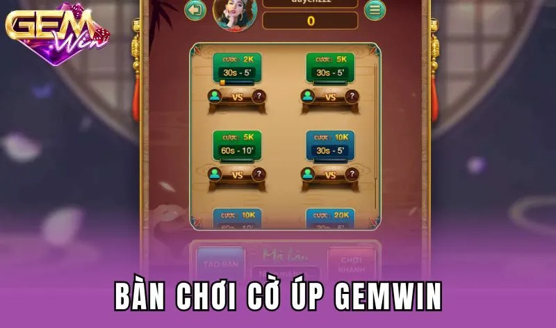 Bàn chơi và cách tham gia Cờ úp Gemwin
