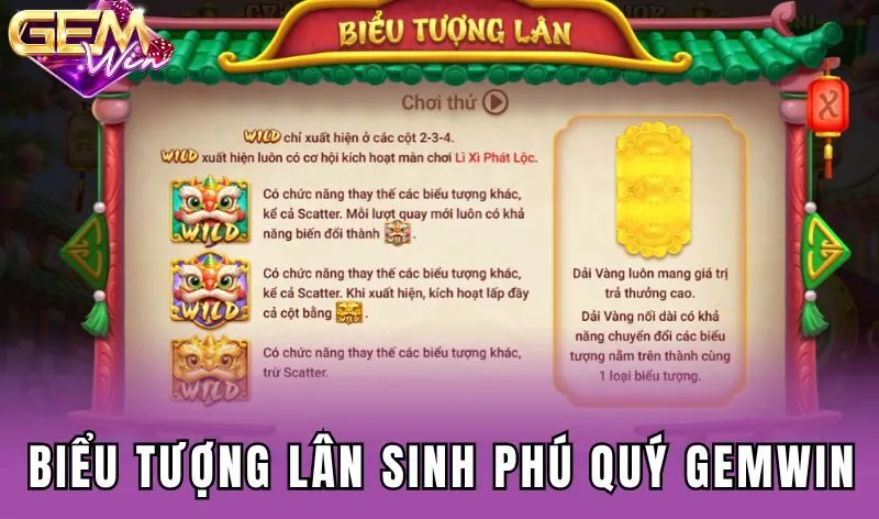 Biểu tượng Lân sinh phú quý Gemwin