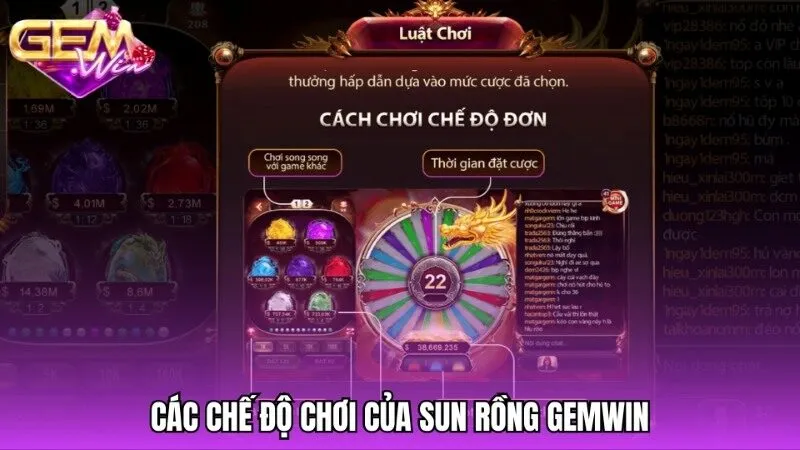 Luật chơi Sun rồng Gemwin và cơ chế trùng sinh rồng thần