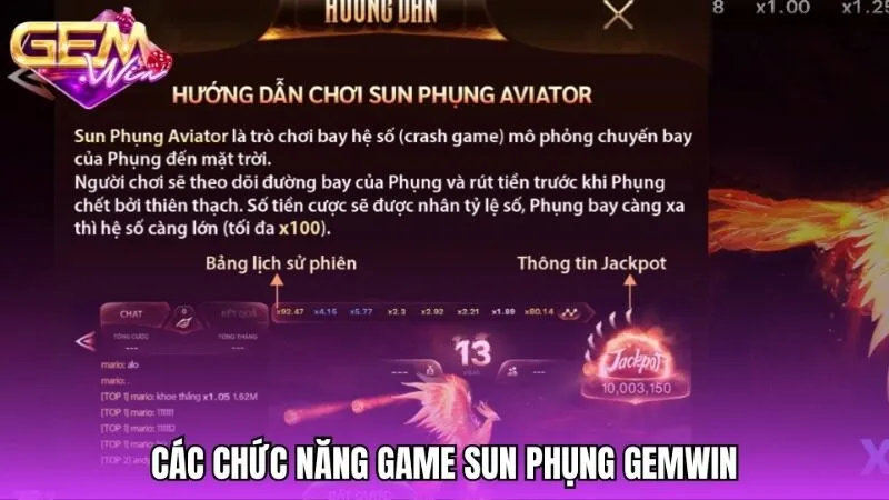 Các nút chức năng và lệnh điều khiển Sun phụng Gemwin
