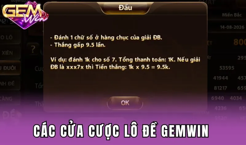 Khám phá các cửa cược lô đề Gemwin phổ biến