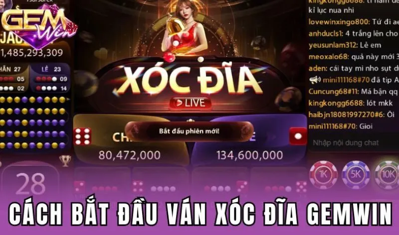 Luật chơi trong Xóc đĩa Gemwin