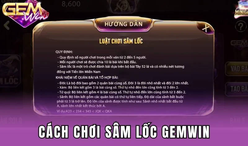Cách chơi Sâm lốc Gemwin