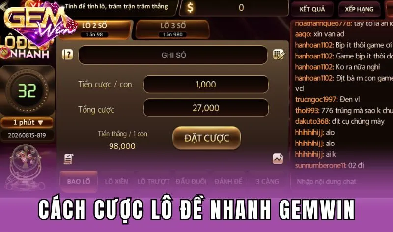 Cách tham gia lô đề nhanh Gemwin