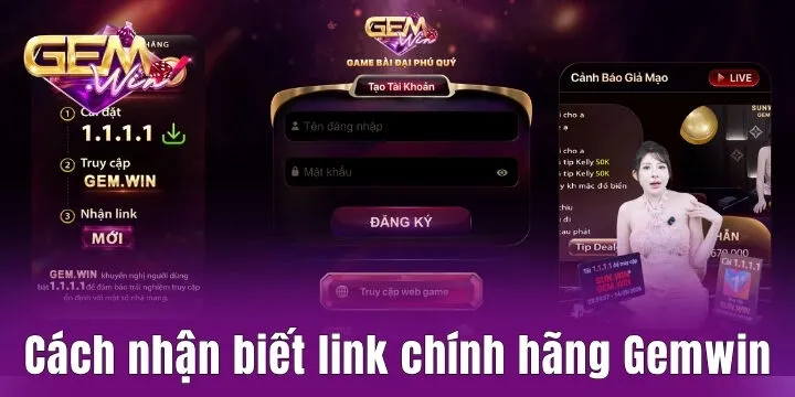 Dấu hiệu nhận biết link chính hãng Gemwin và trang lừa đảo