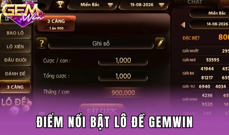 Điểm nổi bật khi trải nghiệm lô đề Gemwin
