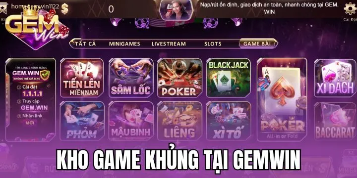 Các hạng mục giải trí tại Gemwin