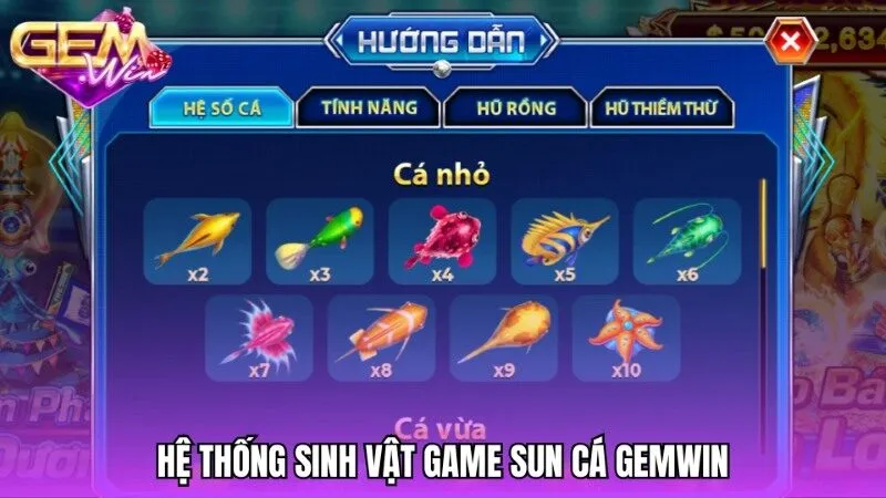 Chi tiết về hệ thống sinh vật tại đại dương Sun cá Gemwin