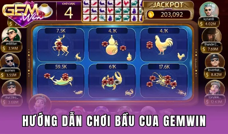 Hướng dẫn cách chơi bầu cua Gemwin