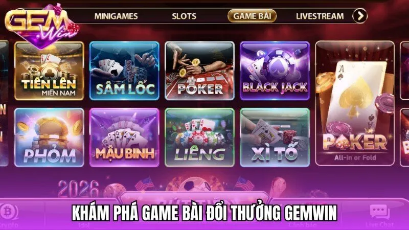 Khám phá Game Bài Gemwin với đa dạng loại hình