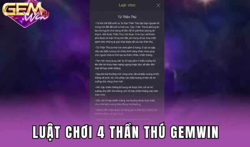 Luật chơi 4 thần thú Gemwin