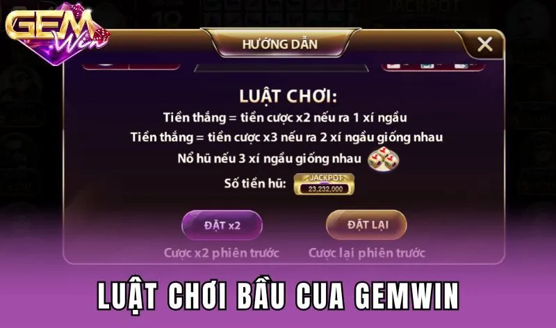 Luật chơi bầu cua Gemwin
