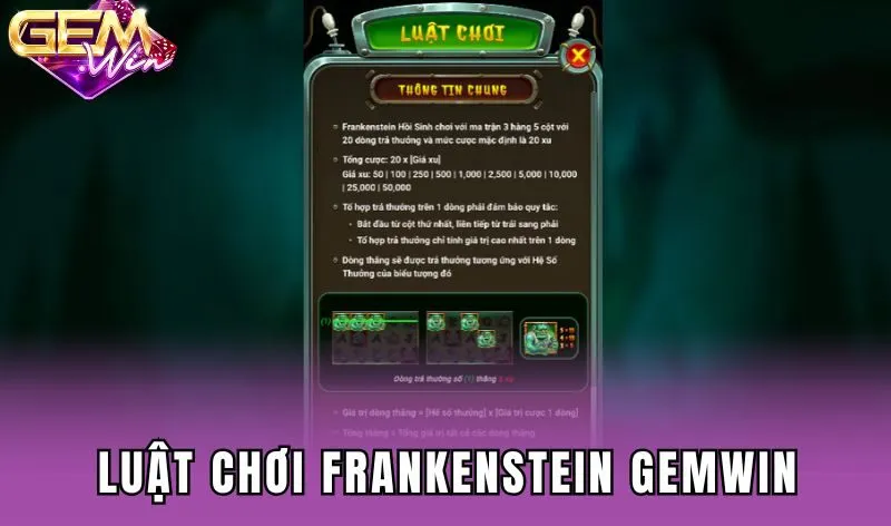Luật chơi Frankenstein Gemwin