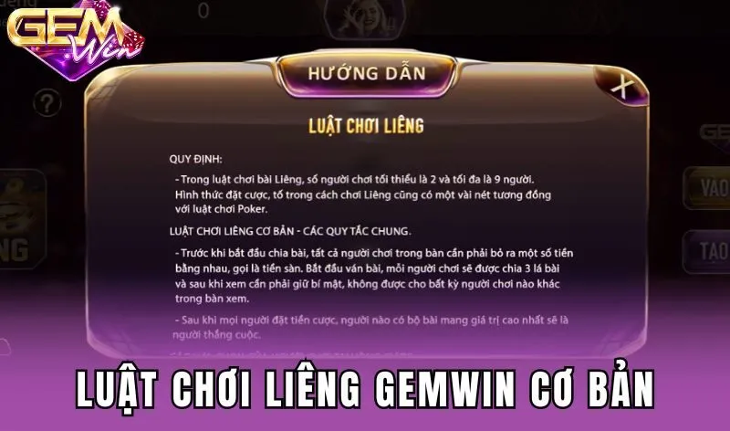 Luật chơi Liêng Gemwin cơ bản