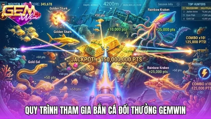 Quy trình tham gia trải nghiệm bắn cá tại cổng game Gemwin
