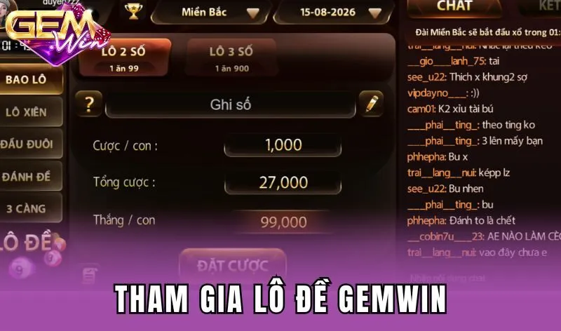 Hướng dẫn các bước tham gia Lô đề Gemwin 