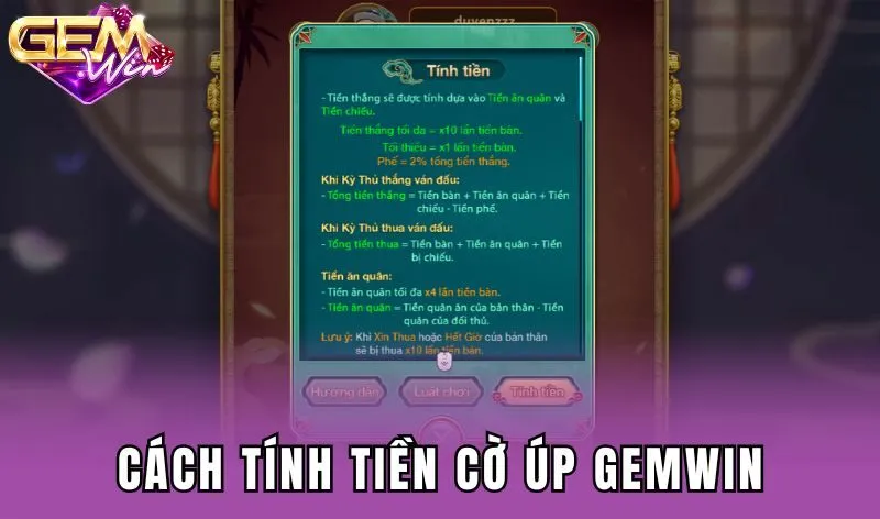 Cách tính tiền Cờ úp Gemwin