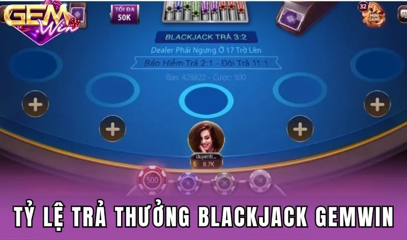 Tỷ lệ trả thưởng Blackjack Gemwin